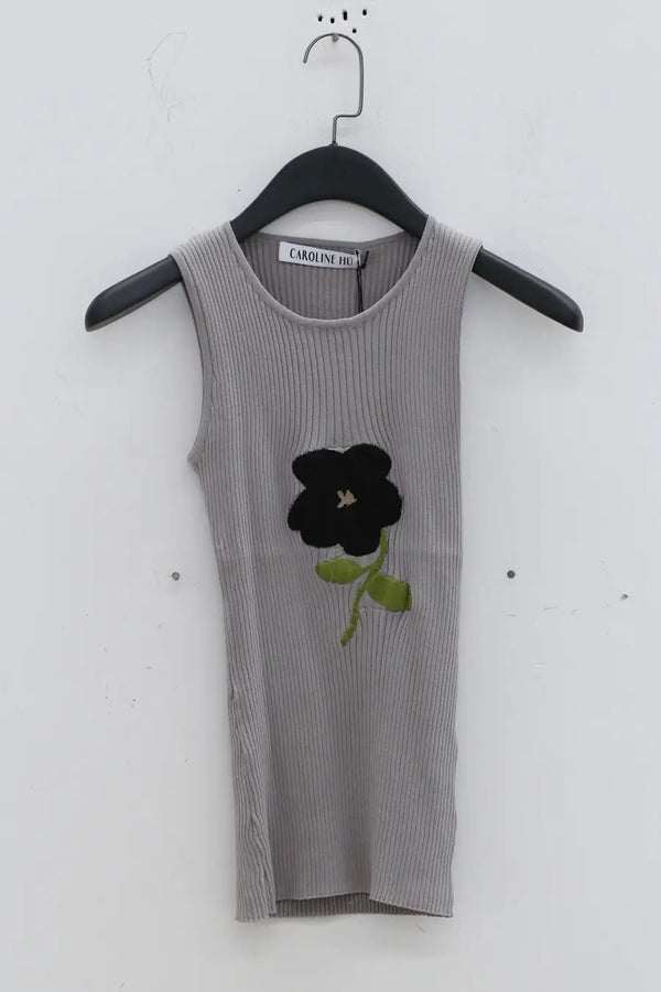 CAROLINE HU Knit Floral Vest SS22GYT05